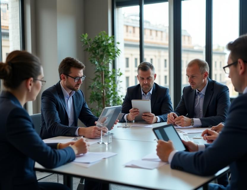 Team professionale in un ufficio moderno a Roma